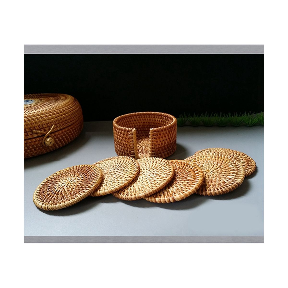 6-Piece Set Of Rattan Tea Coaster Tea Ceremony Pot Holder Rattan Bowl Pad Pot Pad Pot Pad Heat Insulation Pad