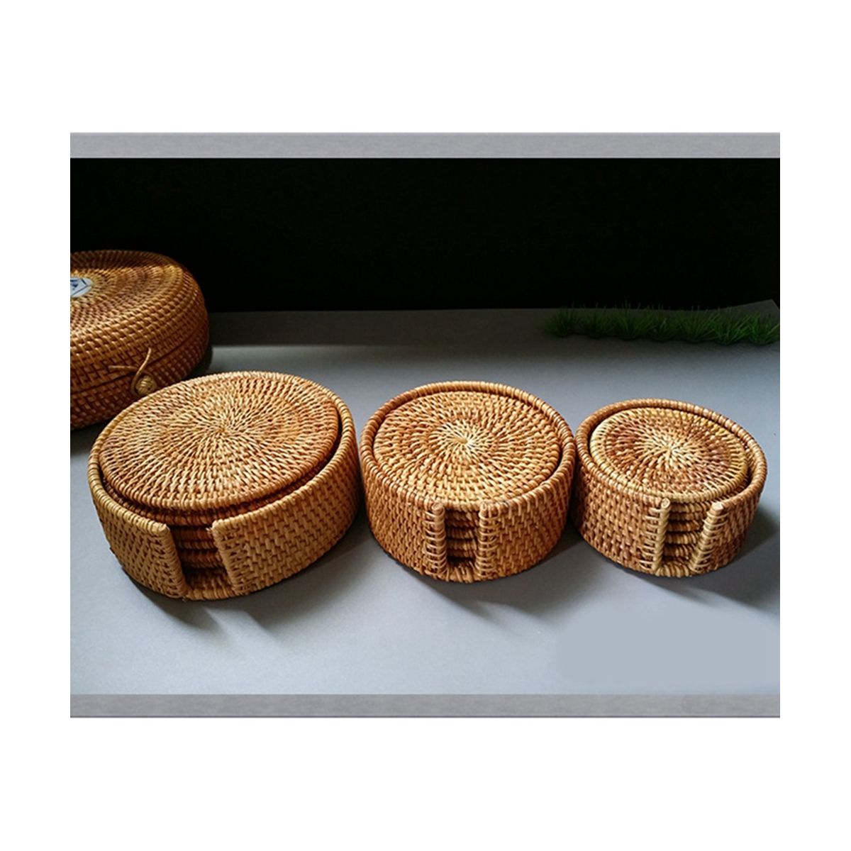 6-Piece Set Of Rattan Tea Coaster Tea Ceremony Pot Holder Rattan Bowl Pad Pot Pad Pot Pad Heat Insulation Pad
