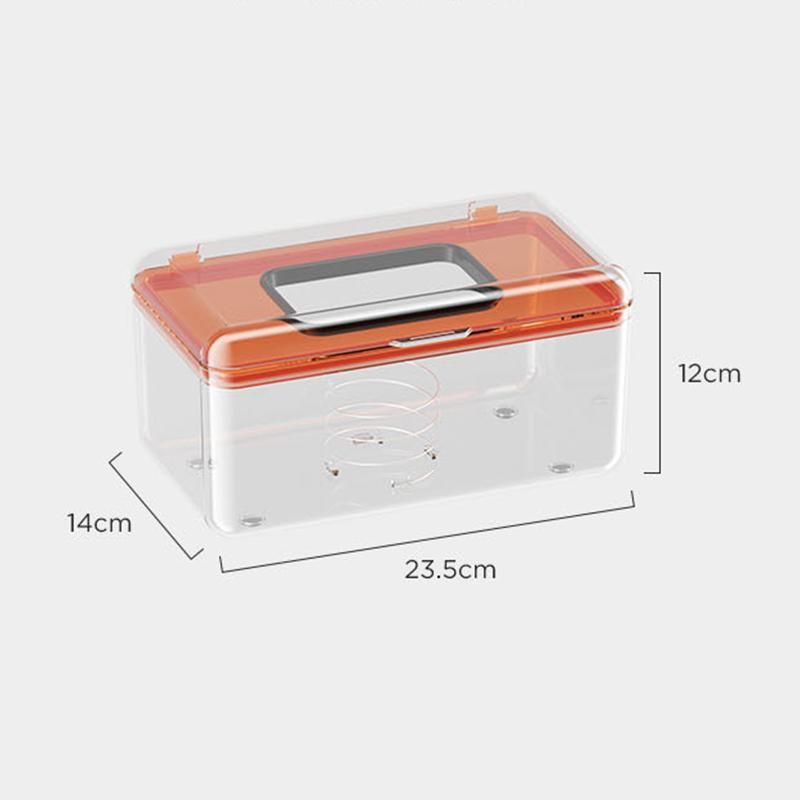 Transparent mask storage box Household living room tissue box Modern simple wipes storage With spring