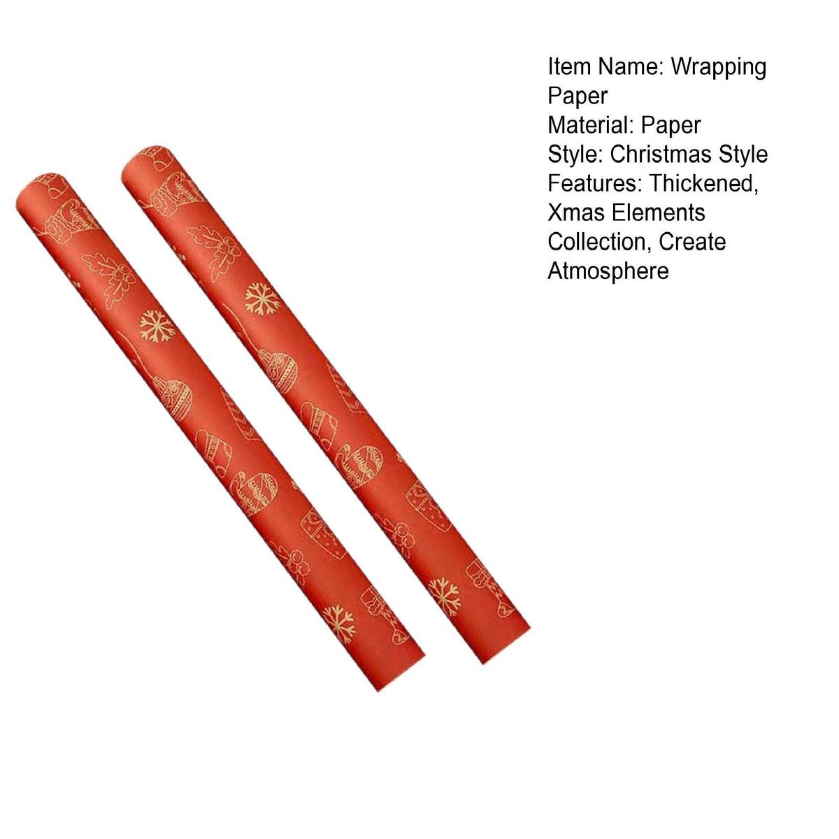 High-quality Wrapping Paper 2-pack Festive Xmas Wrapping for Gift Dark Red