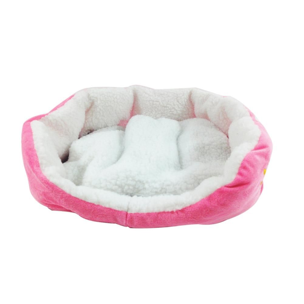 Ultra Soft Plush Cushion Pet Sleeping Bed Warm Mat-Rose Red