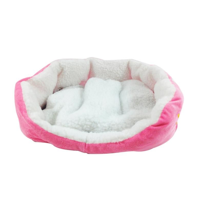 Ultra Soft Plush Cushion Pet Sleeping Bed Warm Mat-Rose Red