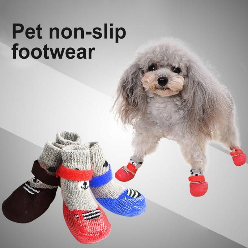 4Pcs/Set Outdoor Indoor Anti-slip Silicone Sole Pet-Black