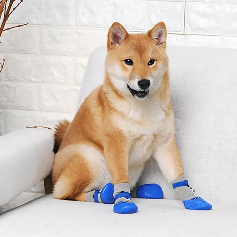 4Pcs/Set Outdoor Indoor Anti-slip Silicone Sole Pet-Black