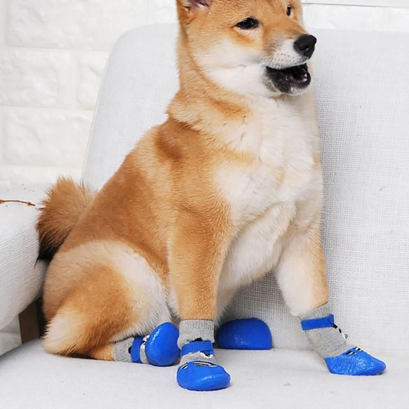 4Pcs/Set Outdoor Indoor Anti-slip Silicone Sole Pet-Black