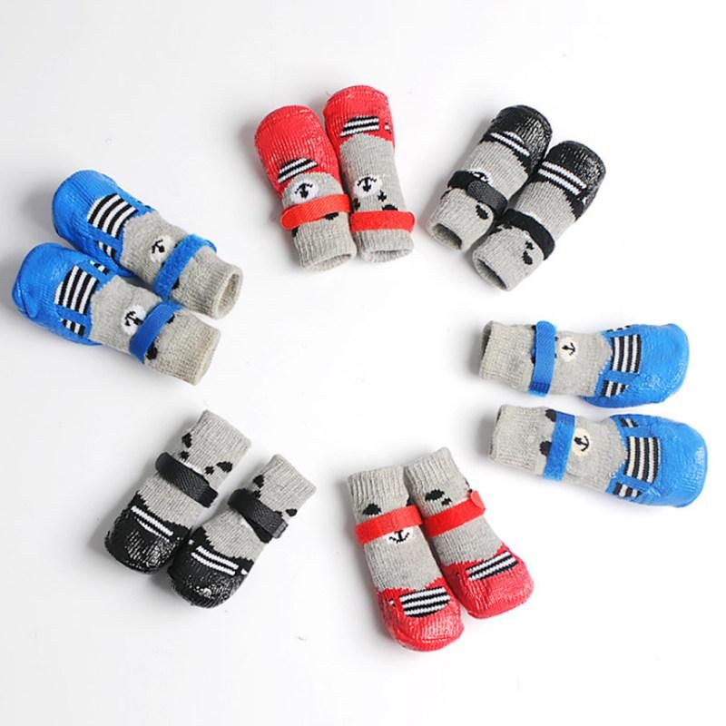 4Pcs/Set Outdoor Indoor Anti-slip Silicone Sole Pet-Black