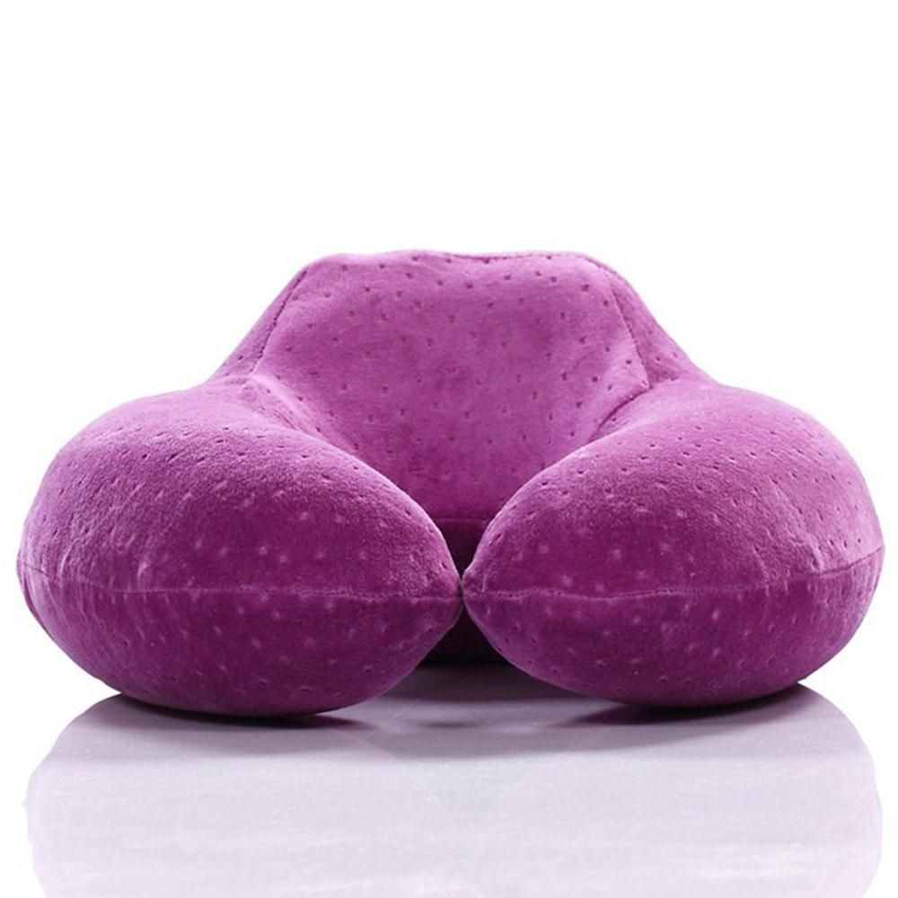 1Pc U-Shaped Neck Pillow Memory Foam Car Travel Air Plane Home Pillow Neck Head Support Office Cushion Comfortable Travel Pillow Purple