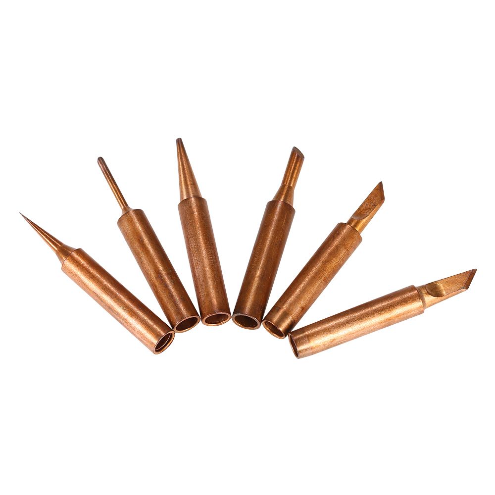 6PCS Copper Soldering Iron Tips Replacement Solder Tip