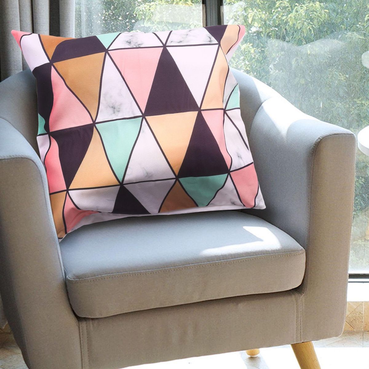 Decorative Throw Pillow Covers Only For Couch, Sofa, Or Bed Geometric Patterns Modern Quality Design Faux Leather Luxury Soft Thick Cushion Covers Set Of 4 18 X 18 Inch