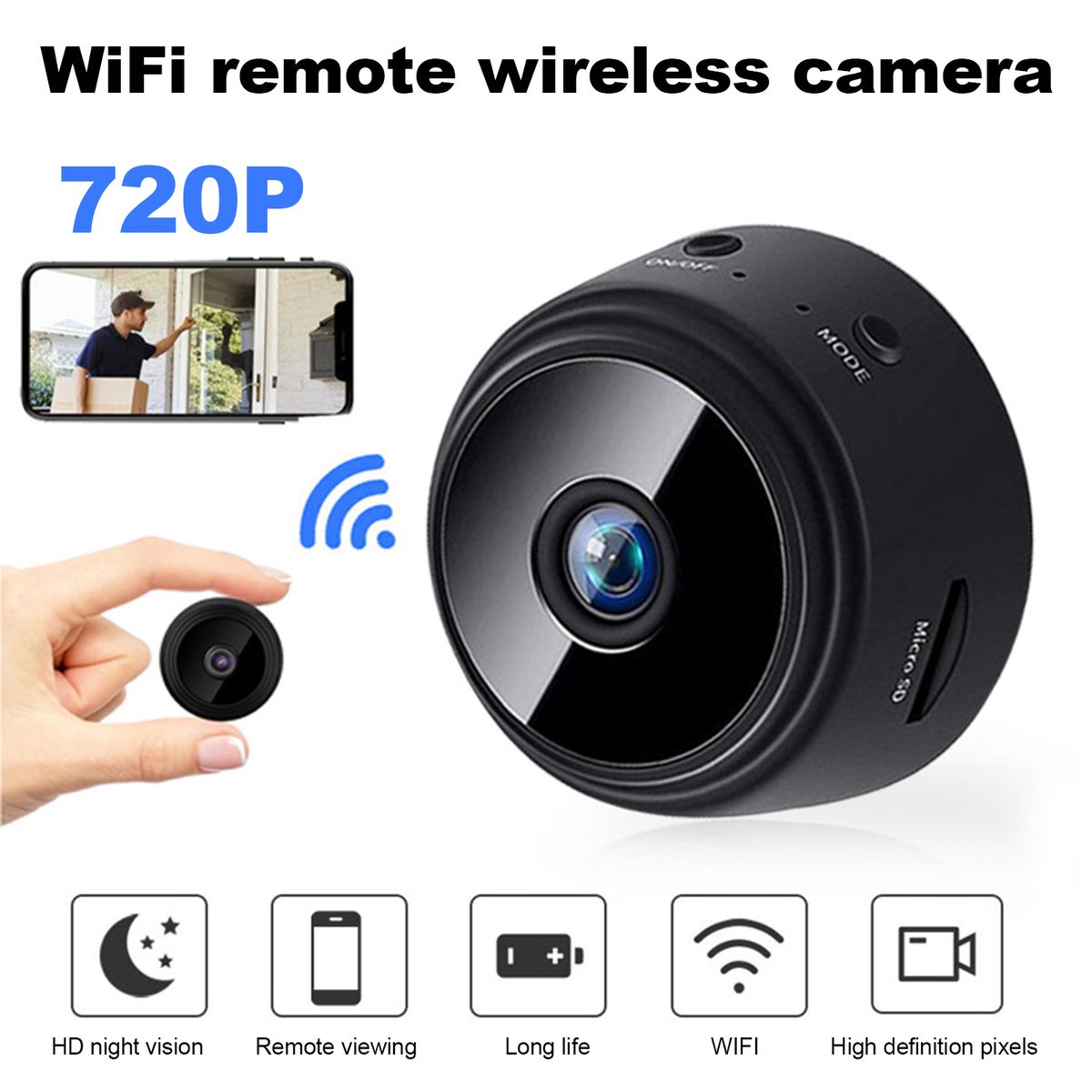 Mini HD 720P Wireless Hidden Camera,Home WiFi Remote