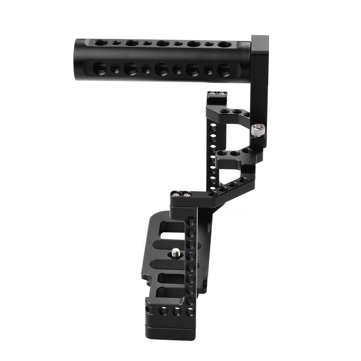Andoer Camera Cage + Top Handle Kit Aluminum Alloy with Dual Cold Shoe Mount 1/4 Inch Screw Compatible with Canon EOS 90D/80D/70D DSLR Camera
