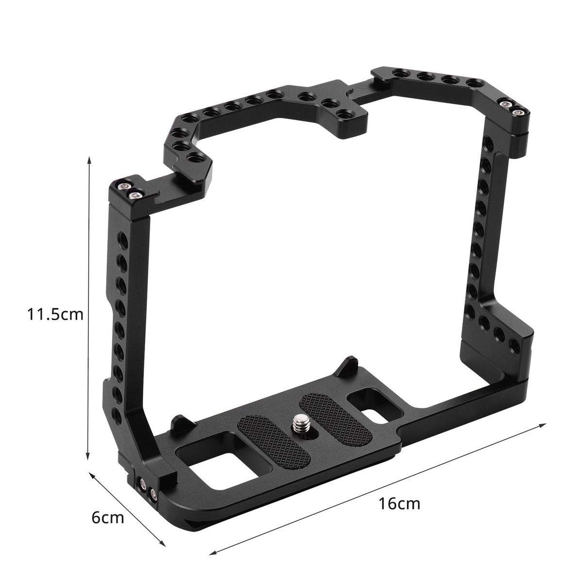 Andoer Camera Cage + Top Handle Kit Aluminum Alloy with Dual Cold Shoe Mount 1/4 Inch Screw Compatible with Canon EOS 90D/80D/70D DSLR Camera