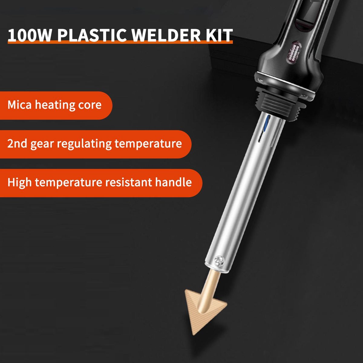 100W Plastic Welding kit,2-in-1 Plastic Welder & Soldering Iron Gun, 3-Speed Temperature Control Soldering Iron Gun  For Bumper Kayak Repair Rework Station Heat Repair Tool Electric   Soldering