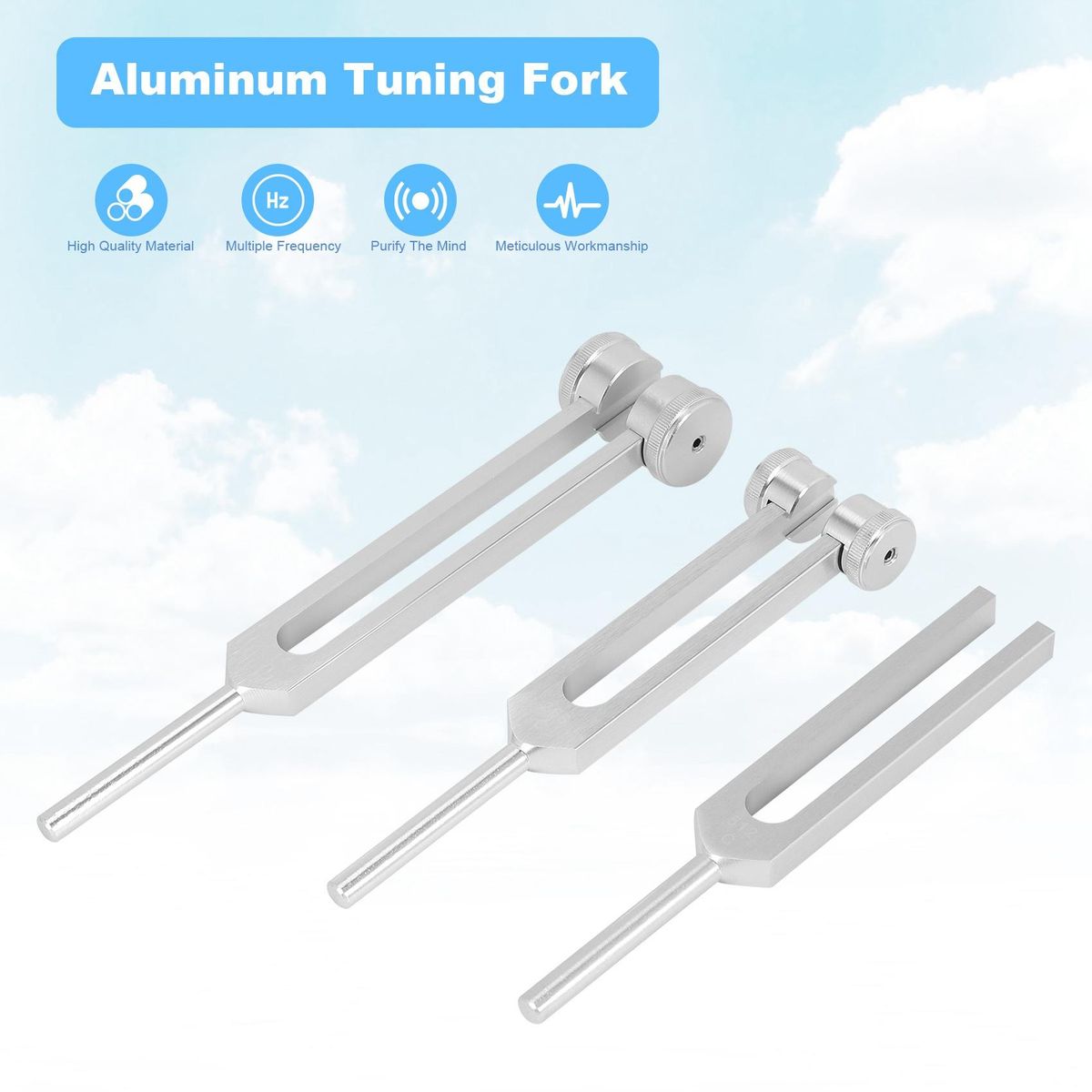 3 pcs Aluminum Sensory Tuning Forks C 128 256 512