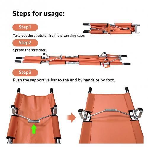 Medical Emergency Folding Stretcher Aluminum Alloy Portable