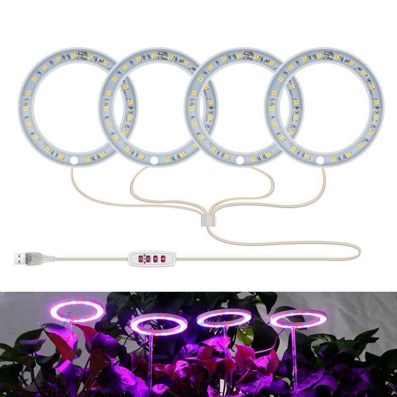 Four Head LED Plant Growth Lamp Fill Light Ring Plant Lamp