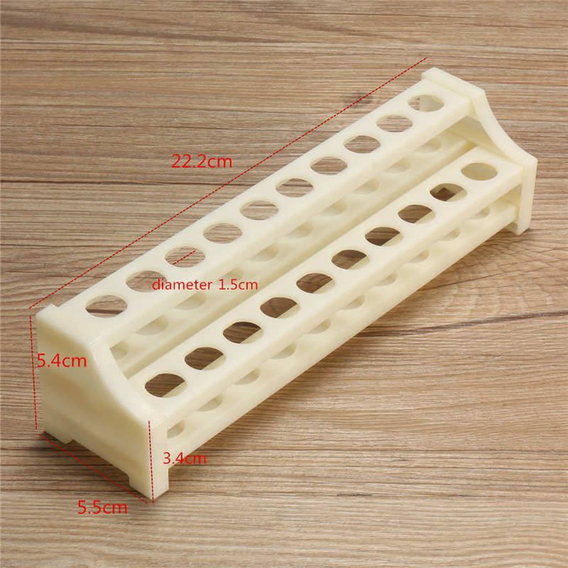 Equipment 15mm Test Plastic Holder School Laboratory Rack Tubing Test In 20Holes Rack Lab White For Laboratory Kicute