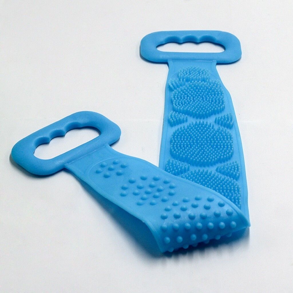 Long Back Towel Rubbing Bath Brush Sided Scrubber Silicone