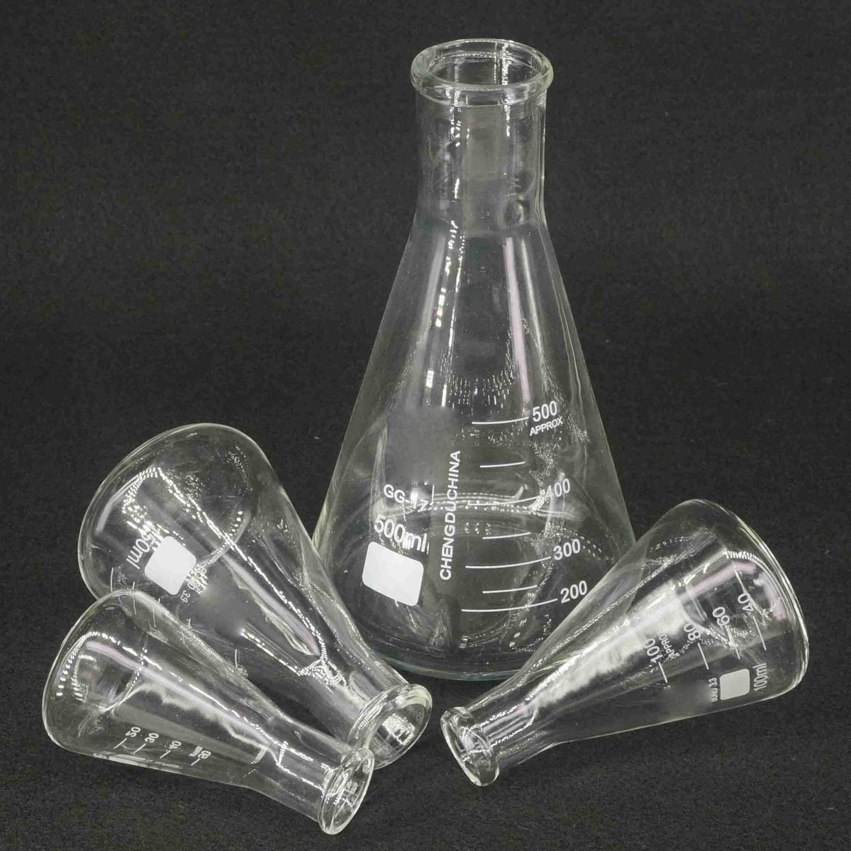 Glass Conical Erlenmeyer Flask 50 100 150 200 250 300 500