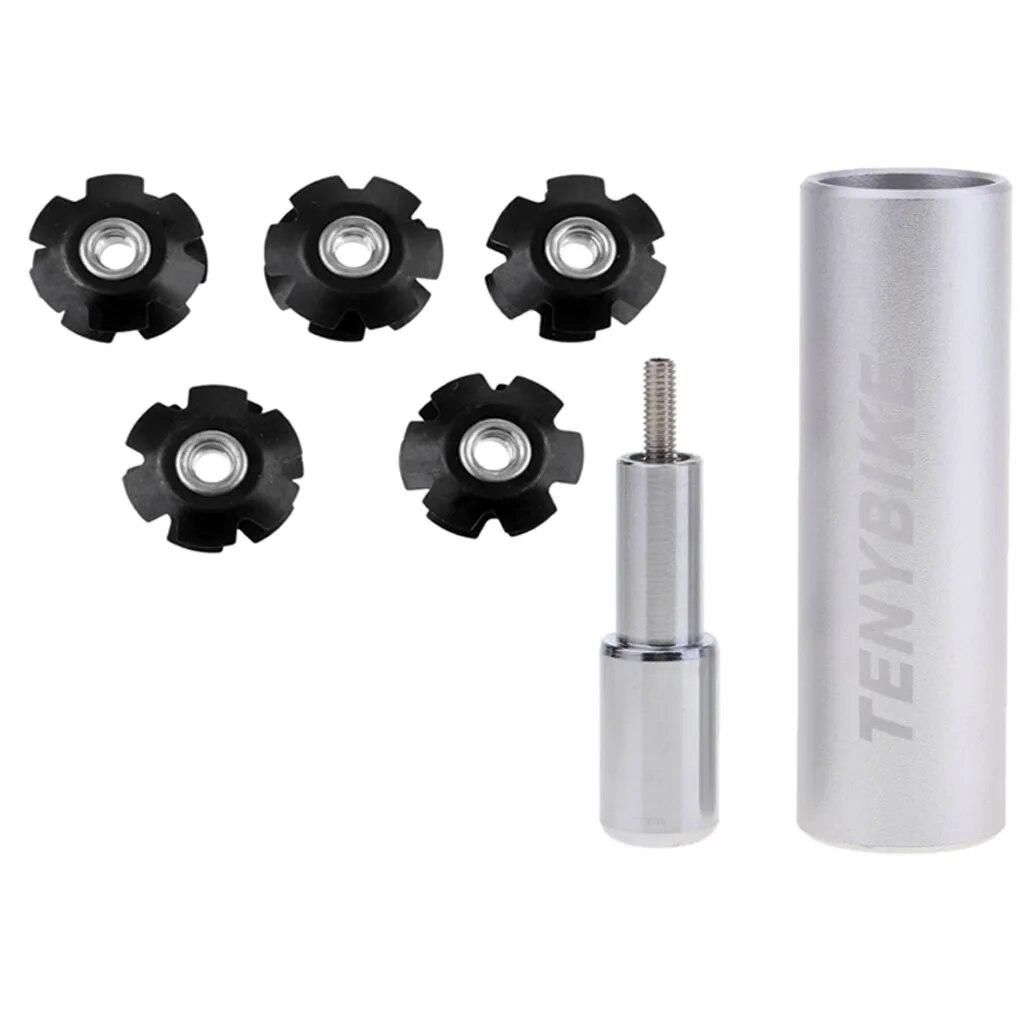 5x Alloy Bike Ahead Headset Threadless Fork Star Fangled Nut & Insert Tool