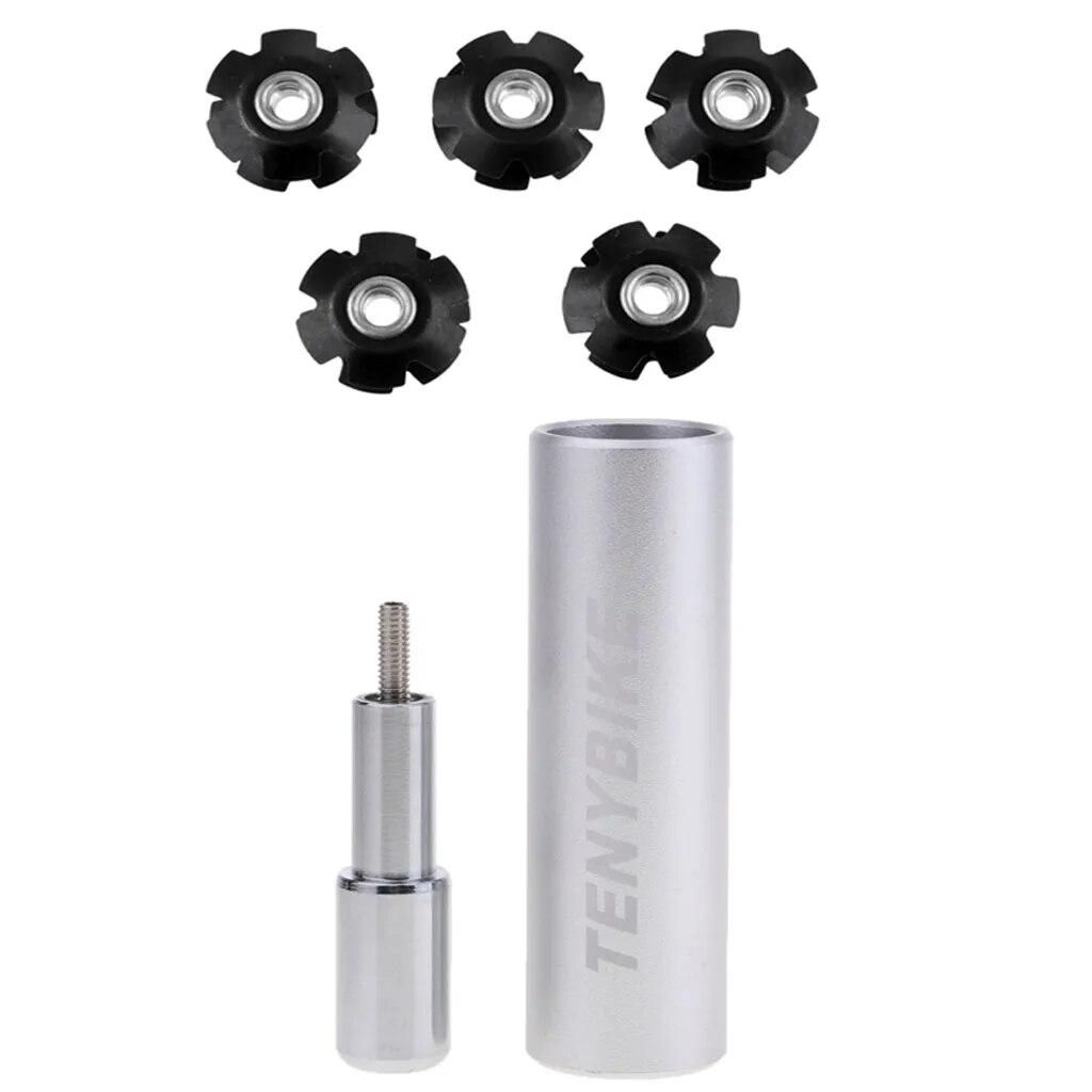 5x Alloy Bike Ahead Headset Threadless Fork Star Fangled Nut & Insert Tool