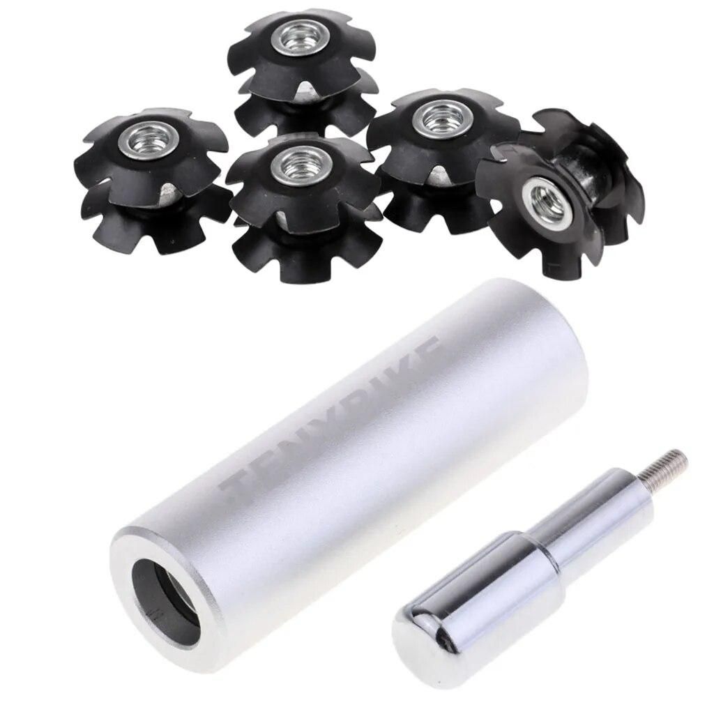 5x Alloy Bike Ahead Headset Threadless Fork Star Fangled Nut & Insert Tool