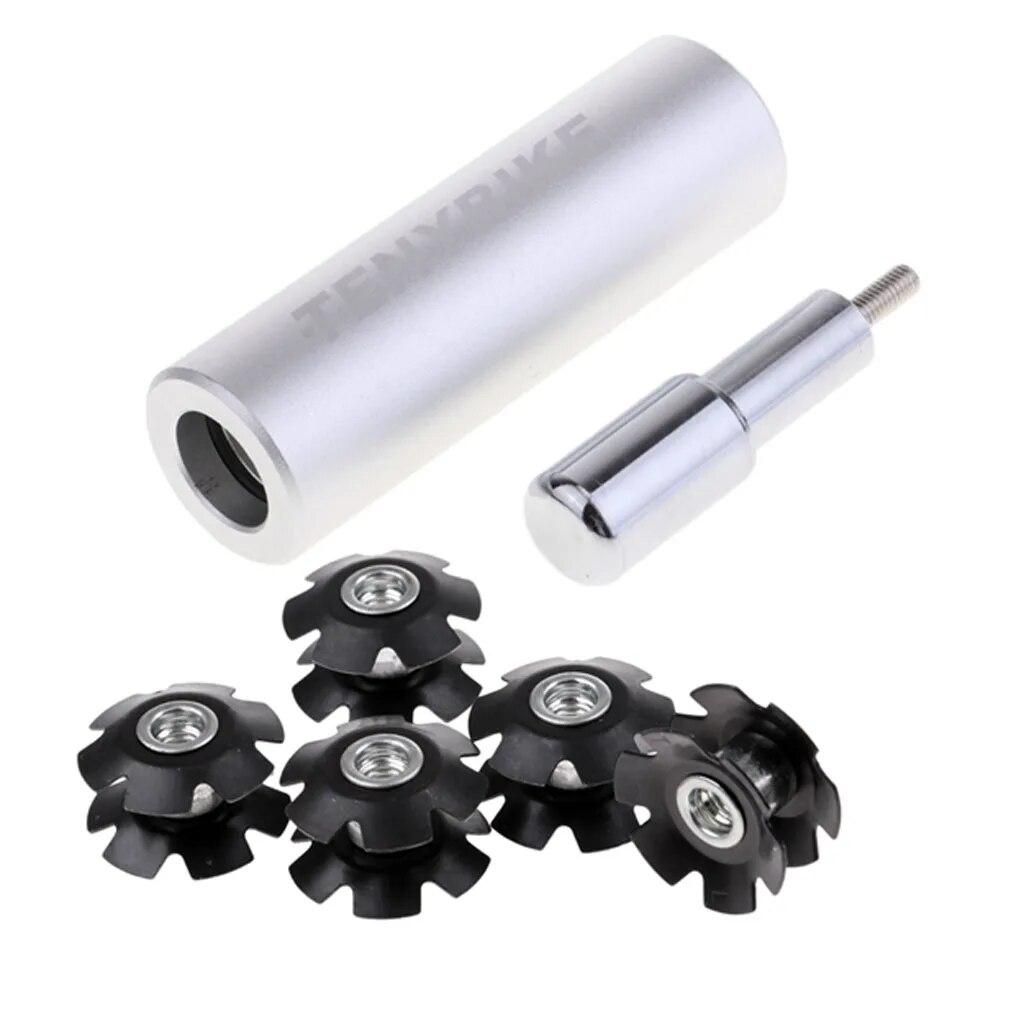 5x Alloy Bike Ahead Headset Threadless Fork Star Fangled Nut & Insert Tool