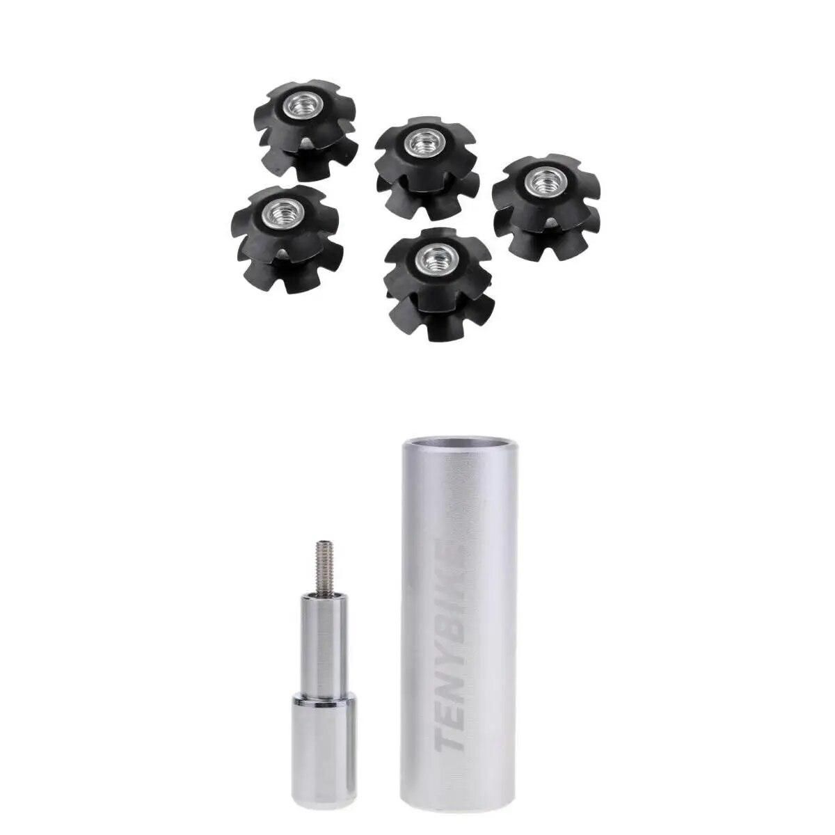 5x Alloy Bike Ahead Headset Threadless Fork Star Fangled Nut & Insert Tool