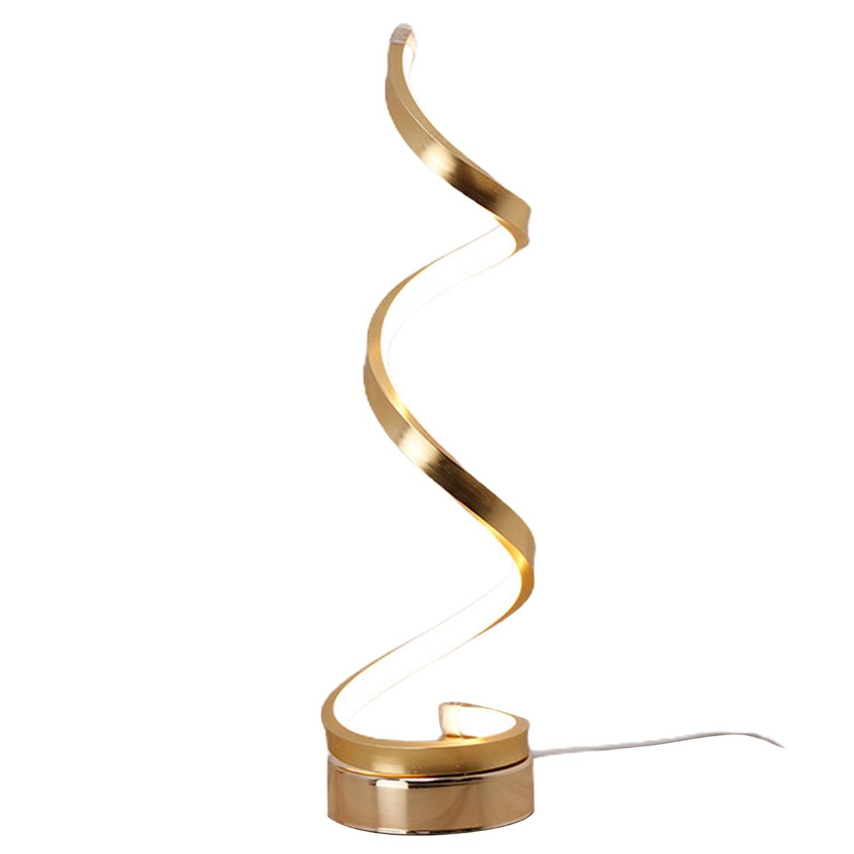 Desktop Lamp Creative Spiral Style LED Bedside Light Decor Golden