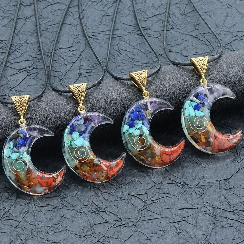 Daily Jewelry Make You Fashionable 7 Chakras Crystals Stones Energy Crushed Meditation Pendant Necklace Jewelry Chain for Men