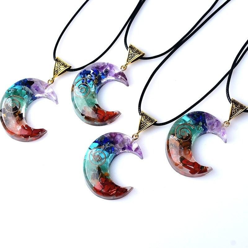 Daily Jewelry Make You Fashionable 7 Chakras Crystals Stones Energy Crushed Meditation Pendant Necklace Jewelry Chain for Men