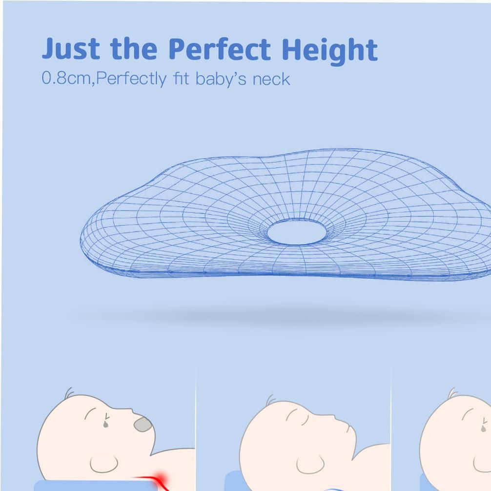eccomum Baby Head Shaping Pillow Baby Pillow Soft Breathable Comfortable Baby Pillow for 0-1 Year Old Babies
