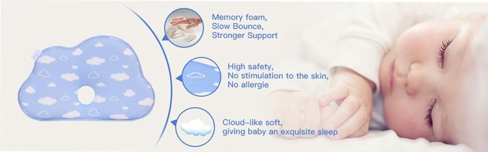 eccomum Baby Head Shaping Pillow Baby Pillow Soft Breathable Comfortable Baby Pillow for 0-1 Year Old Babies