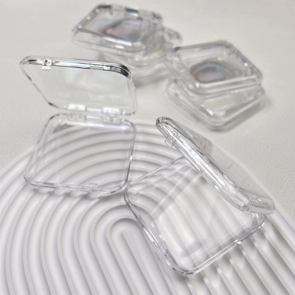 5PcsSet Nail Storage Box Earring Necklace Ring Bracelet Jewelry Container Clear