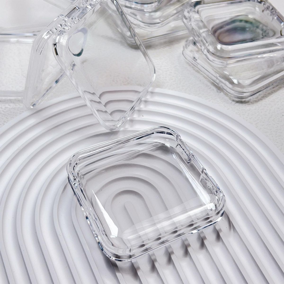 5PcsSet Nail Storage Box Earring Necklace Ring Bracelet Jewelry Container Clear