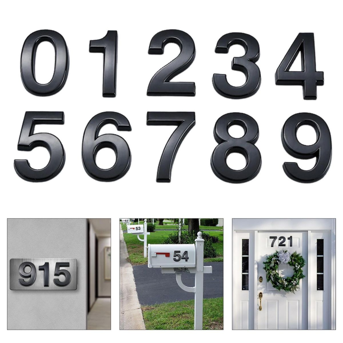 3d House Number Modern 3d Self-adhesive House Number Sign for Mailbox