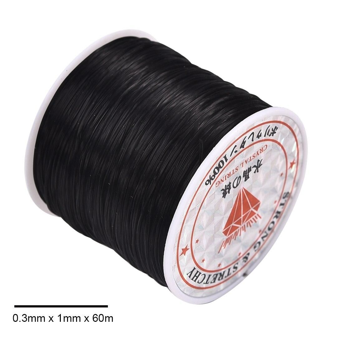 50m Roll 0.3mm X 1mm Crystal Elastic Beading Bead String Cord DIY Jewelry Knit Wire High Quality For Jewelry Making