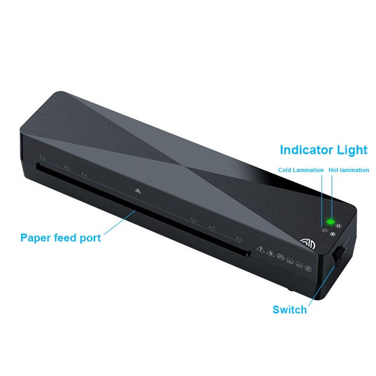 A4 Hot Laminator Portable Home Photo Corner RounderHole Punch30PCS Laminating Film US Plug