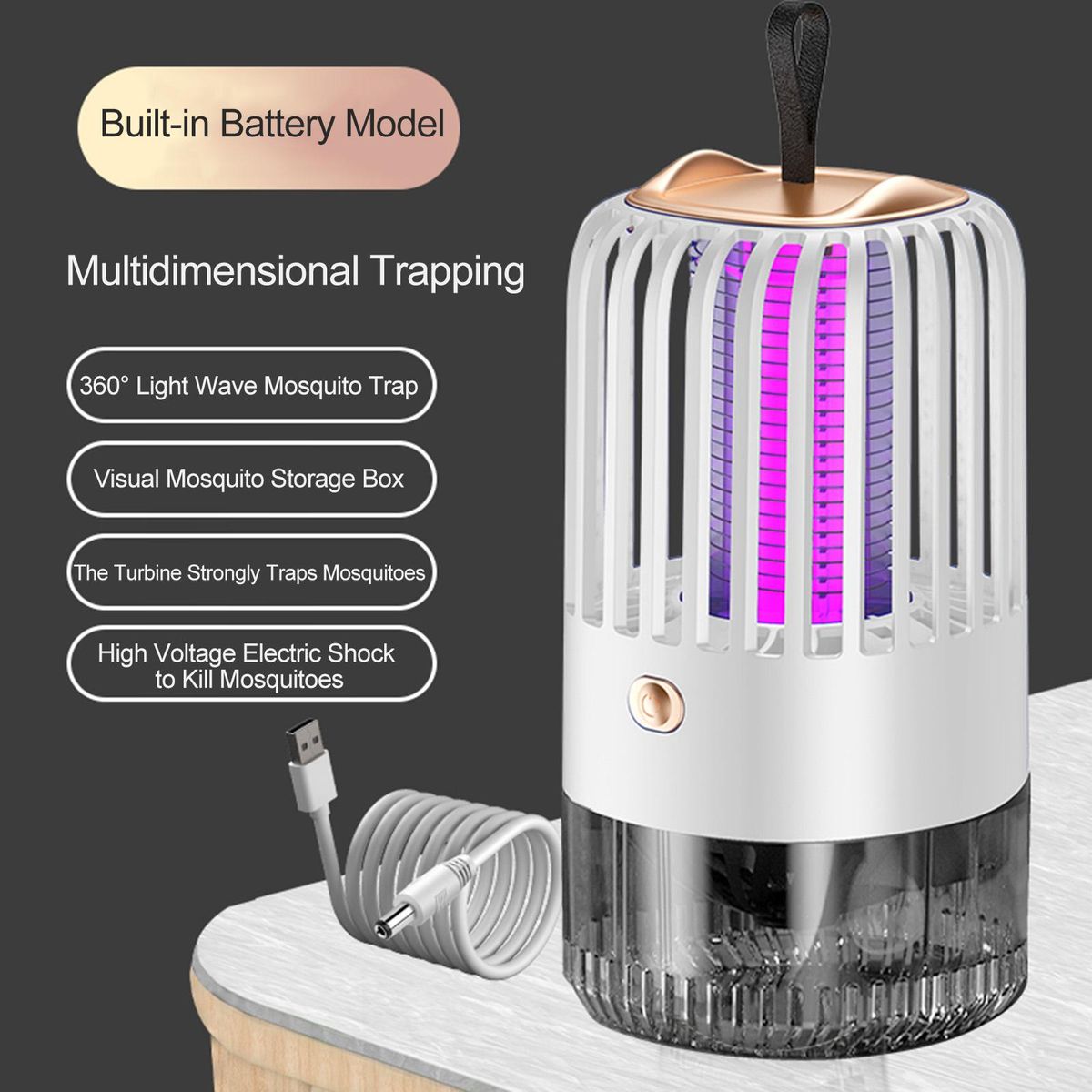 Electric Mosquito Killer Lamp Household Mosquito Zapper Portable Mosquito Trap Lamp Killing Lamp for Mosquito Fly Traps