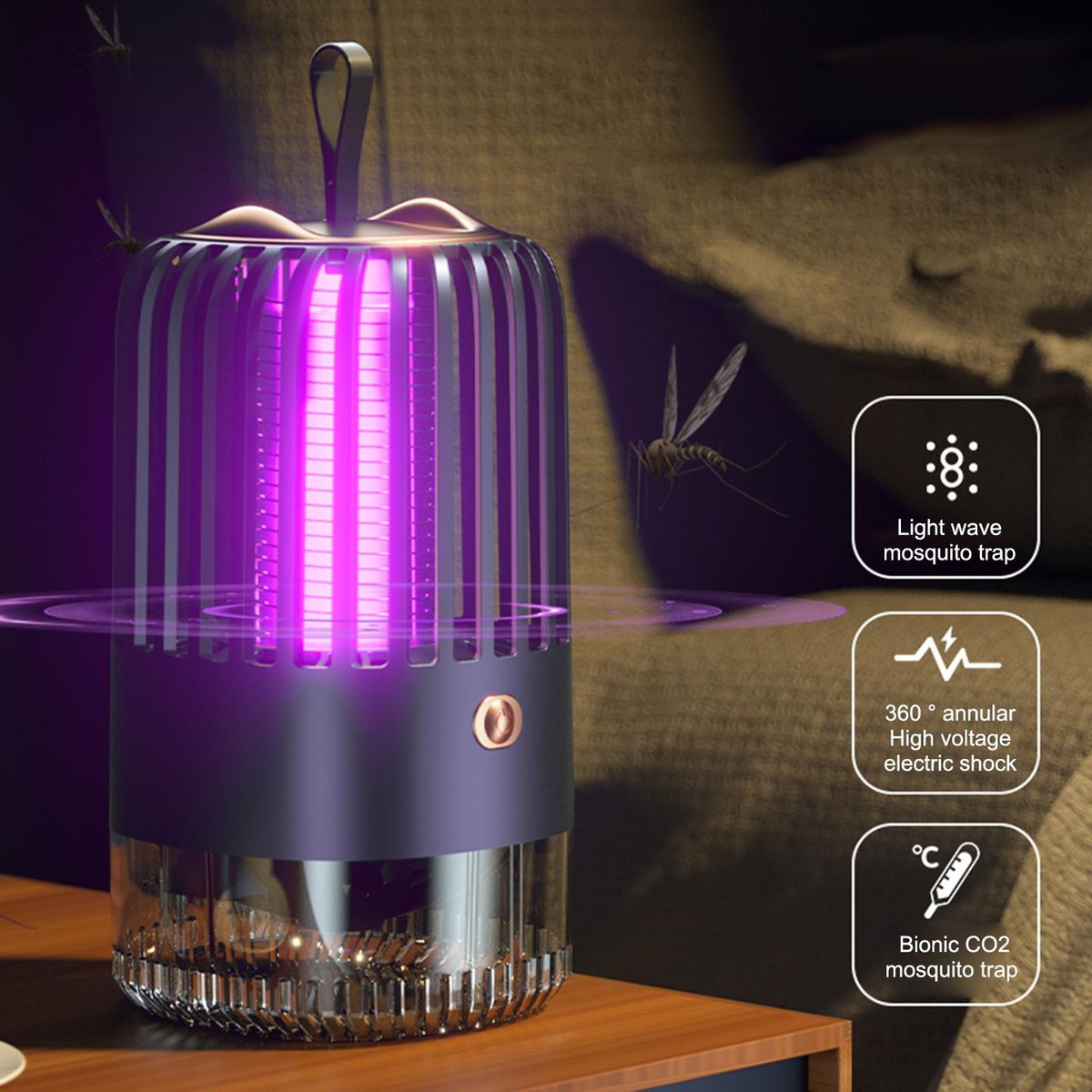 Electric Mosquito Killer Lamp Household Mosquito Zapper Portable Mosquito Trap Lamp Killing Lamp for Mosquito Fly Traps