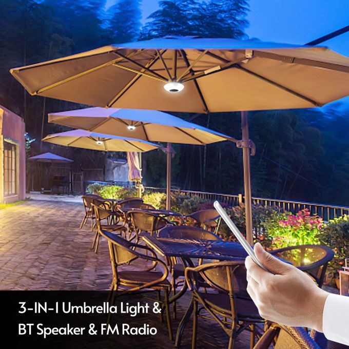 3 In 1 Patio Lights BT Speaker FM Radio LED Rechargeable