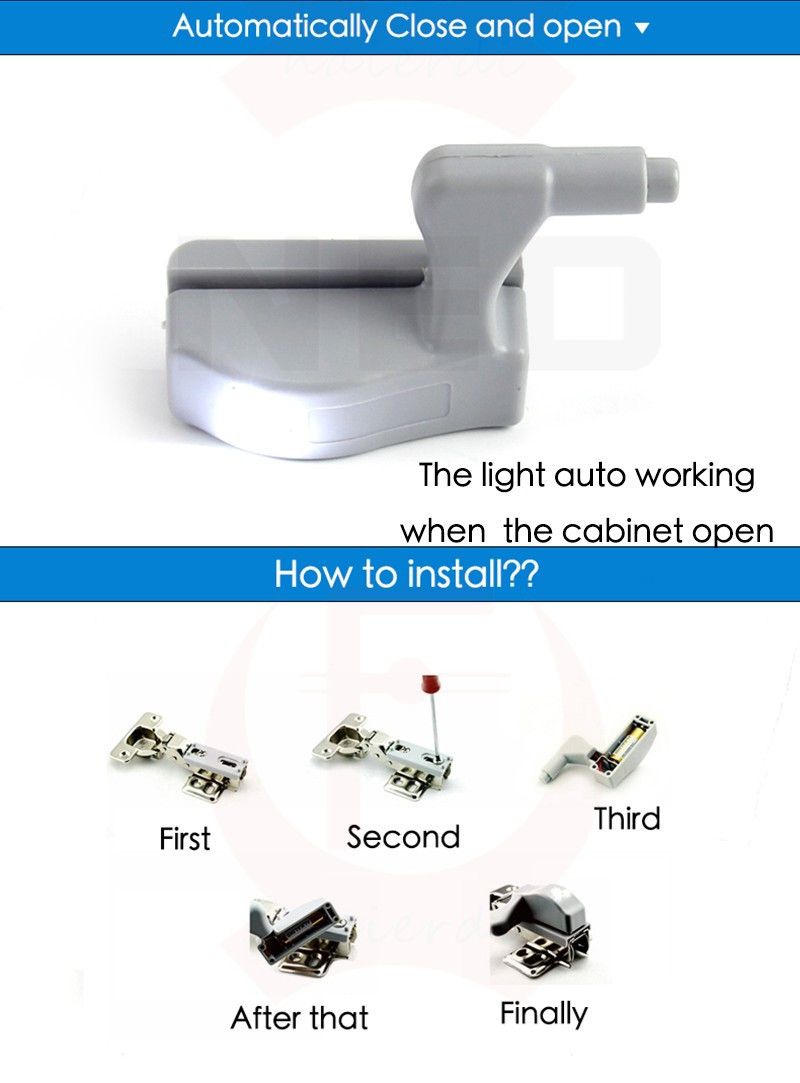 Kitchen Bedroom Living Room Cabinet 0.25w Led R Light Universal Cupboard Induction Closet Wardrobe Inner Hinge Light Lamp