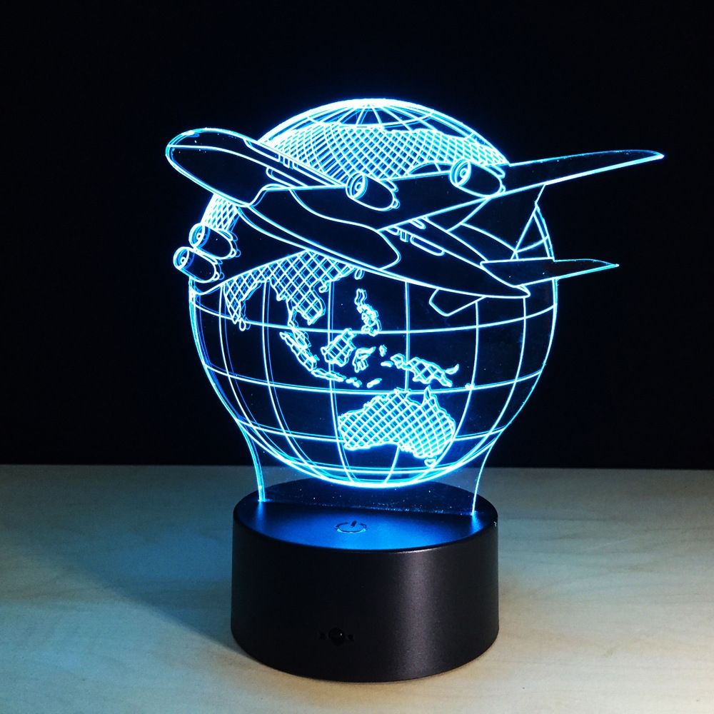 LED Home Decoration Visual Lamp Creative Gift 3D Visual Night Light 7 Color Touch Control Small Night Light.