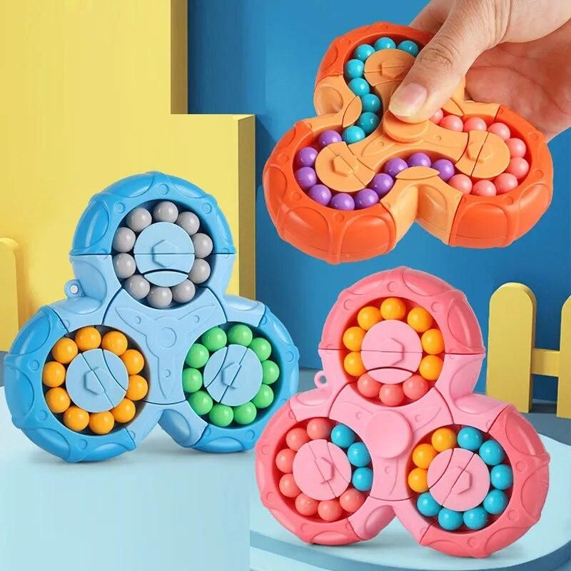 Funny Rotating Magical Bean Cube Fingertip Puzzle Toys Children IQ Developmental Stress Relief Toys Birthday Christmas Gifts