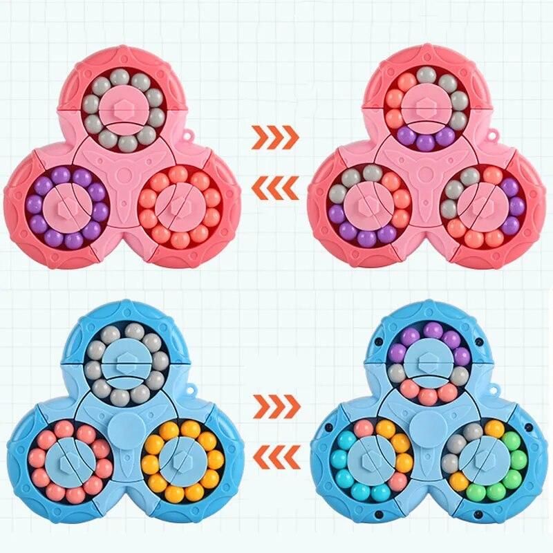Funny Rotating Magical Bean Cube Fingertip Puzzle Toys Children IQ Developmental Stress Relief Toys Birthday Christmas Gifts
