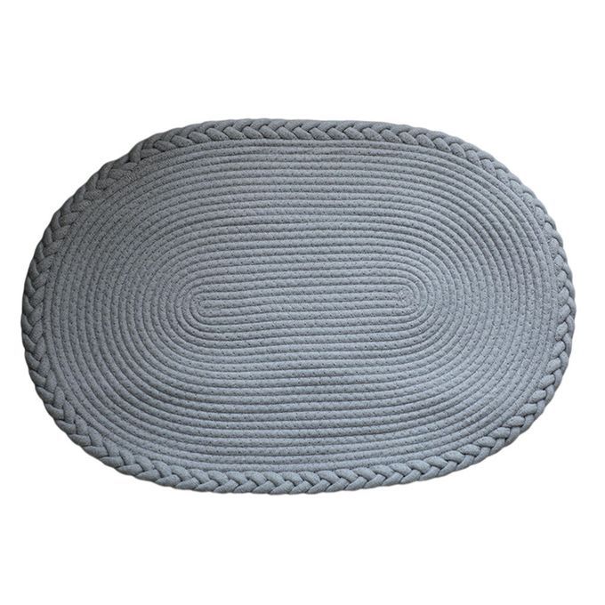 Durable Braided Rug Entrance Inside Entry Rug Carpet For Patio Grey