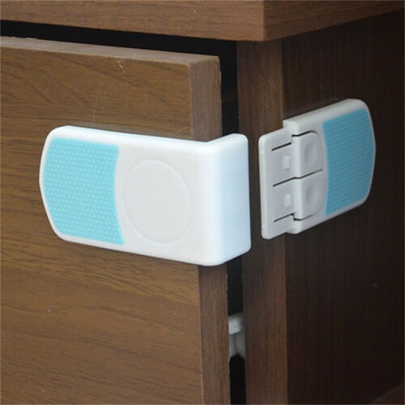5pcs Cabinet Closet Lock Home Drawer Lock Baby Safety Kid Child Protector Cupboard Refrigerator Door Self-adhesive Plastic Locks