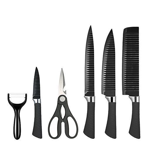 6pcs Of Set Kitchen Knives With Peeler And Scissors,