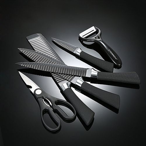 6pcs Of Set Kitchen Knives With Peeler And Scissors,