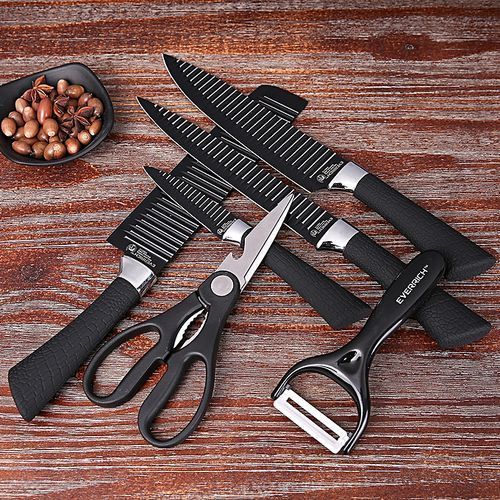 6pcs Of Set Kitchen Knives With Peeler And Scissors,